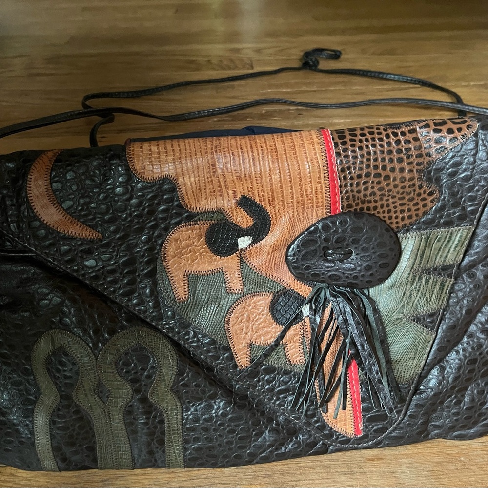 Artistic Leather Patchwork Shoulder Bag